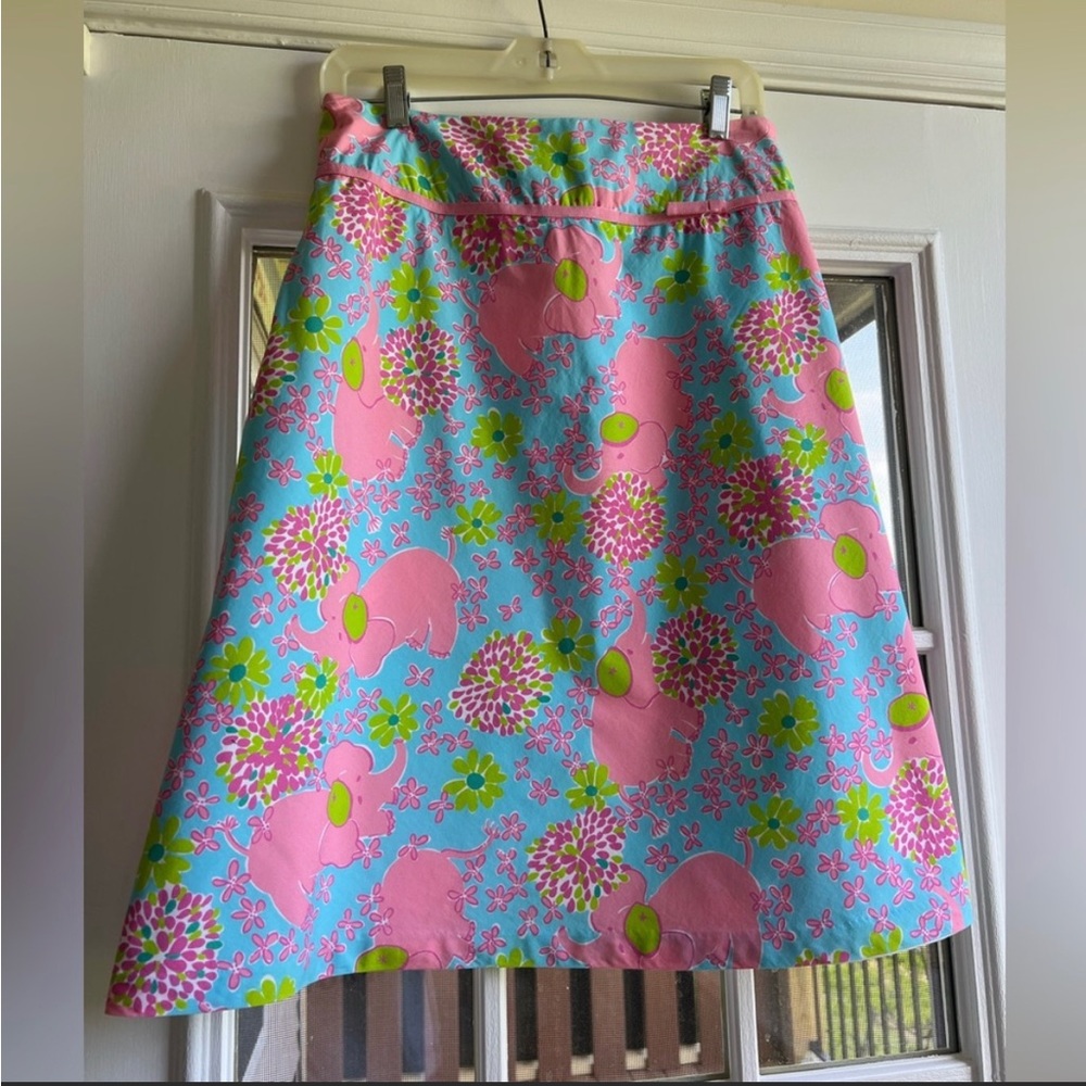 Blue Elefrance, Lilly Pulitzer, white label, size 6 skirt
